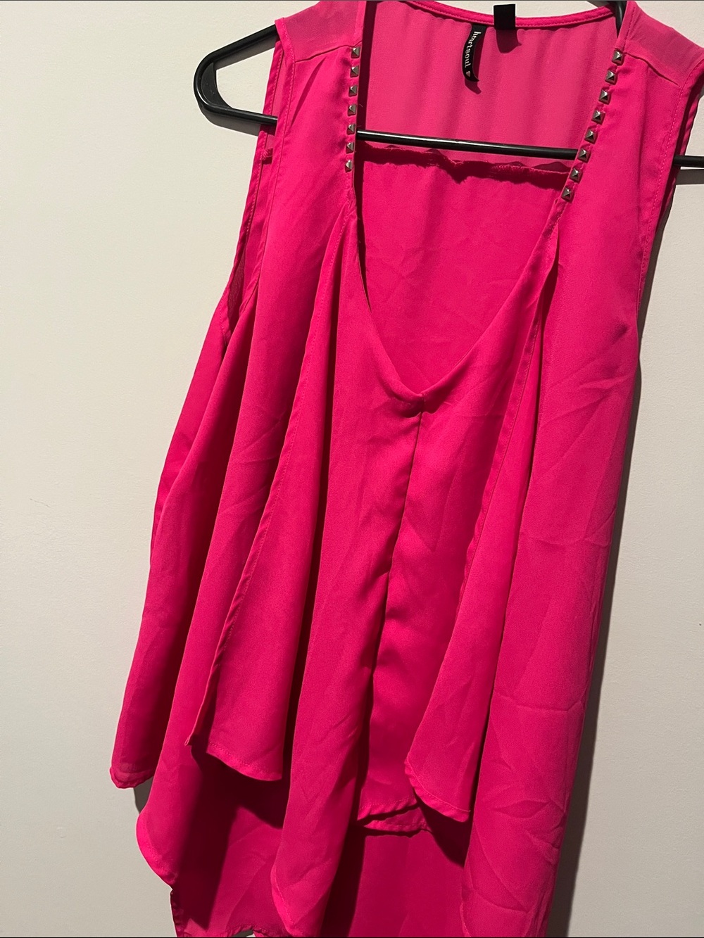 HeartSoul Hot Pink Studded Sleeveless Blouse